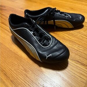 Puma Speedcat Black Leather Silver metallic stripe